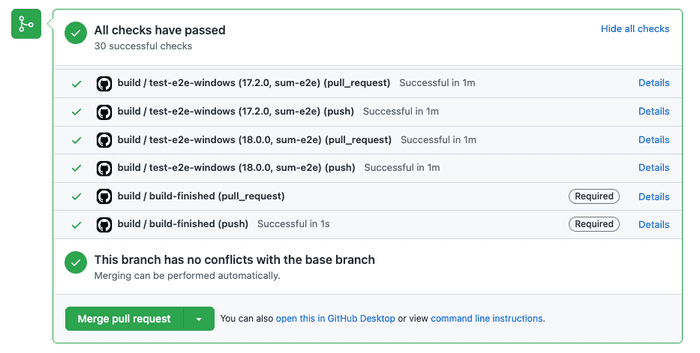 Github PR status checks